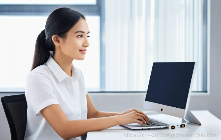 백석동 STATUS_INVALID_PARAMETER - **Prompt:** A person with a focused expression is carefully examining the back of a desktop computer...