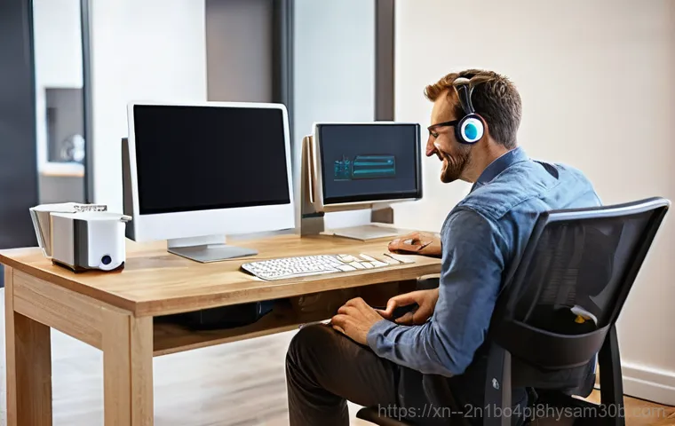 성사동 컴퓨터 desktop 출장방문수리점 - **Image Prompt 1: The Expert Home Visit**
    A professional and friendly male computer technician, ...