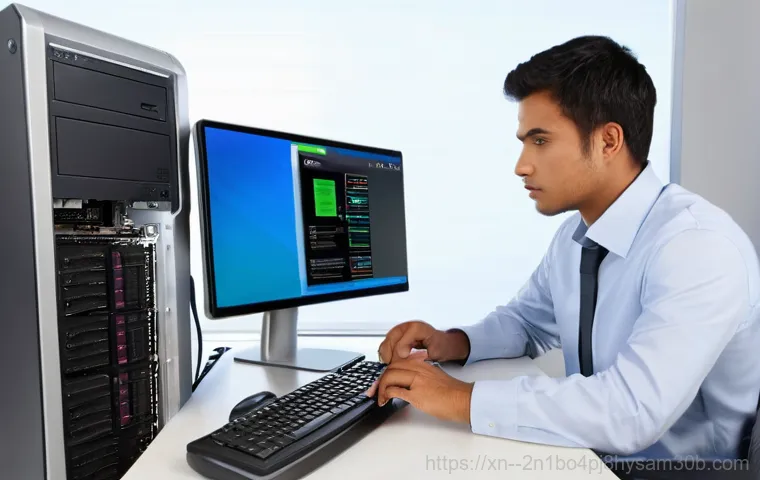 성사동 컴퓨터 desktop 출장방문수리점 - **Image Prompt 2: Effortless Solution, Happy Customer**
    A cozy, modern home office scene. A heav...