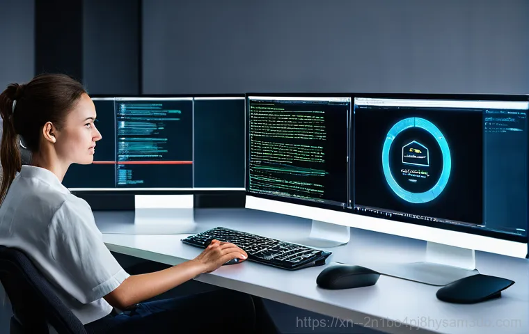 흥도동 STATUS_KERNEL_PERMISSION_DENIED - A well-lit, cozy home office scene. A person, gender-neutral, in their early 30s, with a neat hairst...