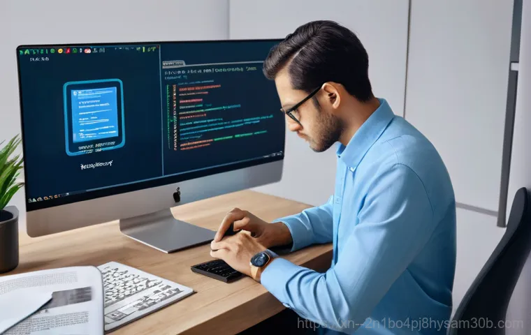 대화동 STATUS_KERNEL_HANDLE_INVALID - **Prompt 1: Blue Screen Panic**
    A realistic, high-definition image of an adult, fully clothed pe...