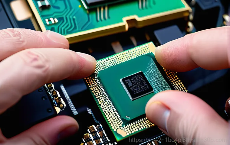 삼선동 cpu조립 및 교체수리 - **Prompt:** A close-up shot inside an open desktop computer case, showing a CPU cooler heavily caked...