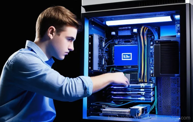 공릉동 블루스크린 - **Prompt 1: Sudden Blue Screen Shock in a Home Office**
    A person, appearing visibly distressed a...