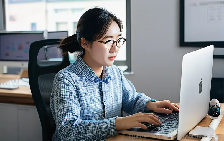 효창동 부트캠프설치 - **Prompt:** A close-up, high-definition shot focusing on the screen of a sleek M-chip MacBook. The M...