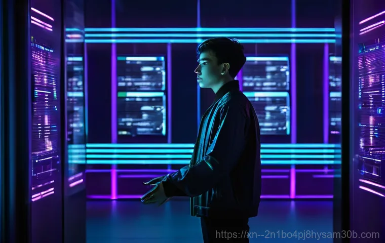 용문동 STATUS_MODULE_CORRUPTION - **Prompt:** A person (gender-neutral, wearing a clean, modern tech outfit, such as a stylish jacket ...