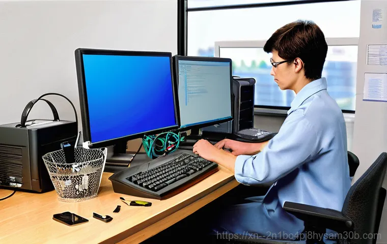 서빙고동 MACHINE_CHECK_EXCEPTION - **Prompt 2: Computer's SOS Signal and Troubleshooting**
    A dynamic, stylized image showing a tran...