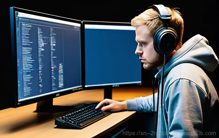 보라매동 IRQL_NOT_LESS_OR_EQUAL - **Prompt 1: Blue Screen Frustration**
    A young adult, appearing stressed and with a slightly furr...