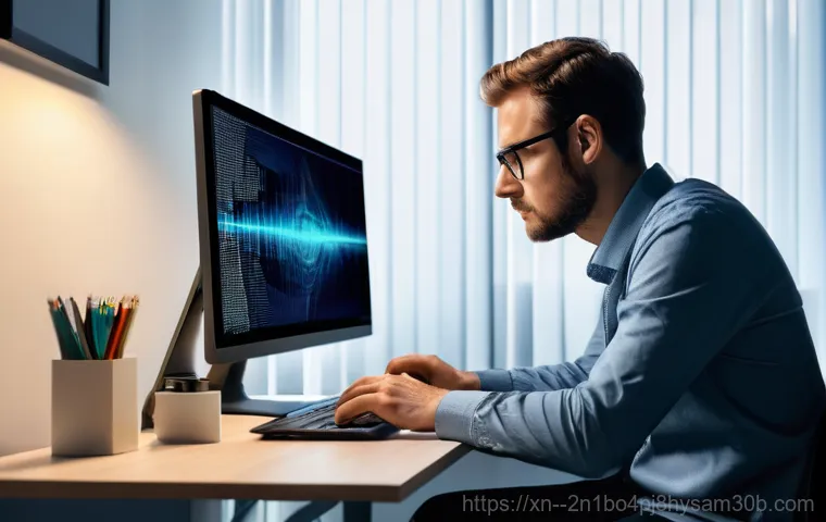 미아동 모니터화면 안나옴 - An adult, dressed in a long-sleeved shirt and trousers, is kneeling beside an opened computer tower ...