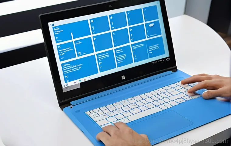 남학동 윈도우8 windows8 재설치 포맷  초기화 - **Image Prompt 1: Overwhelmed by a Slow Windows 8 PC**
    A young adult, perhaps in their late teen...