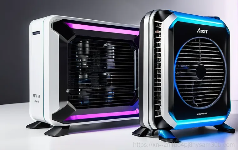묵동 쿨러조립 및 교체수리 - **Prompt 1: Overheating Computer's Distress**
    A close-up shot of a modern desktop computer with ...