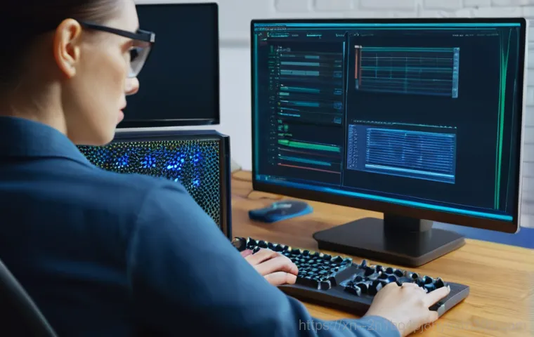 사근동 STATUS_RESOURCE_NOT_OWNED - **Frustration with a Computer Crash:** A close-up shot of an adult individual (gender neutral, weari...