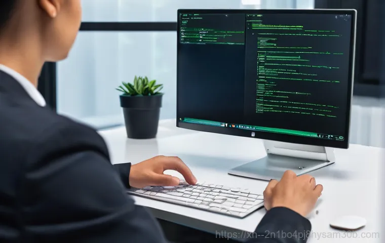 용답동 SYSTEM_THREAD_EXCEPTION_NOT_HANDLED - A young adult, with a look of dismay and slight frustration, sitting at a modern desk in a home offi...