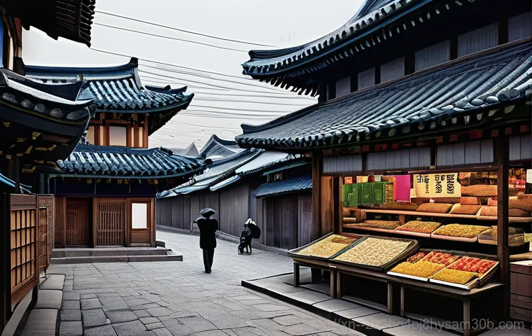 통인동 STATUS_IMAGE_CORRUPTION - **Prompt:** A vibrant, photorealistic depiction of a bustling traditional alleyway in Tongin-dong, S...