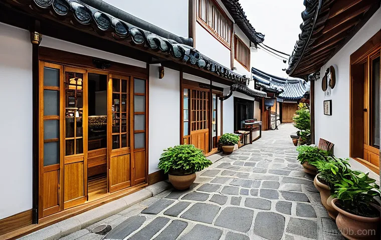 필운동 CRITICAL_OBJECT_TERMINATION - **A tranquil and historically rich alleyway in Pilun-dong, Seoul, under soft morning sunlight.** The...