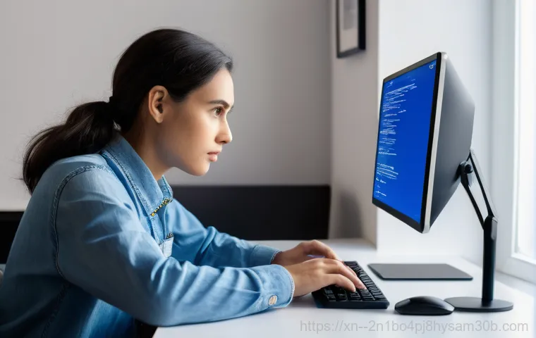 산천동 UNEXPECTED_KERNEL_MODE_TRAP - Image Prompt 1: The Sudden Blue Screen Encounter**