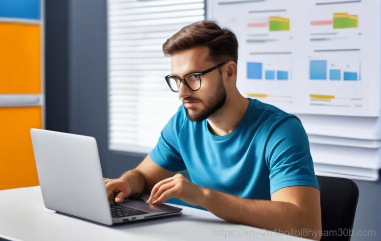 갈월동 ubuntu재설치 포맷  초기화 - A young adult, wearing a comfortable hoodie and jeans, sits in front of a desktop computer with a vi... 갈월동 ubuntu재설치 포맷  초기화 - A young adult, wearing a comfortable hoodie and jeans, sits in front of a desktop computer with a vi...