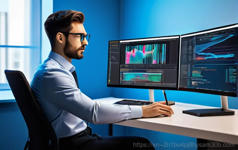 응암동 STATUS_FILE_READ_FAILURE - A close-up of a person's frustrated face, slightly out of focus, looking at a computer screen that d... 응암동 STATUS_FILE_READ_FAILURE - A close-up of a person's frustrated face, slightly out of focus, looking at a computer screen that d...