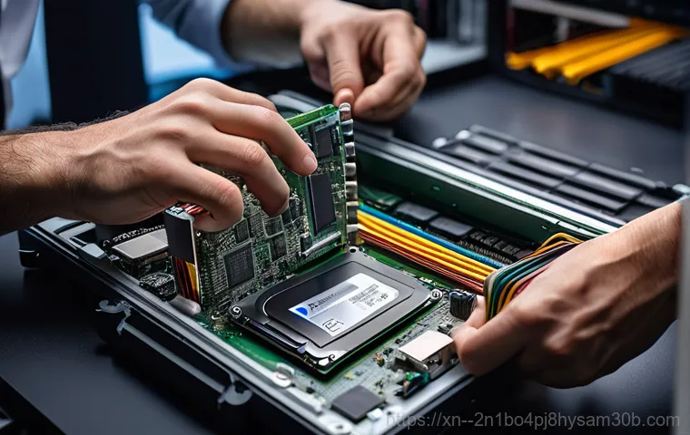 묵정동 all boot options are tried - An intricate, eye-level shot focusing on a computer monitor displaying a classic BIOS/UEFI setup uti...