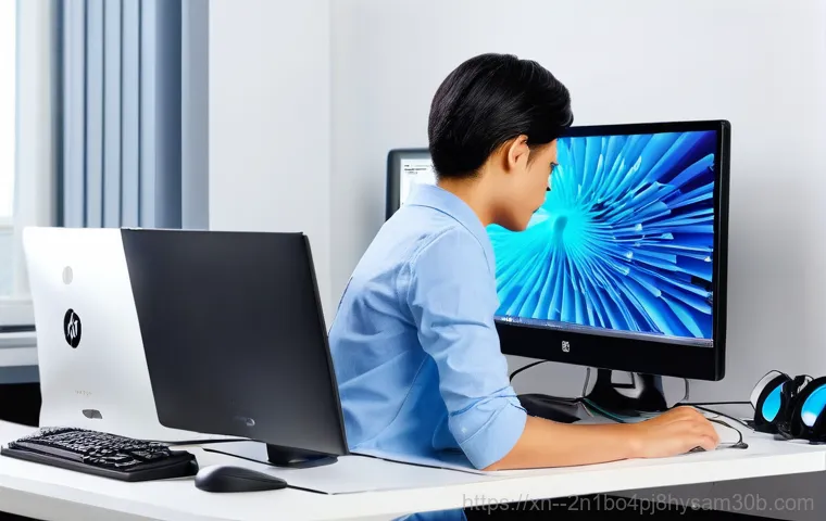 원흥동 WHEA_UNCORRECTABLE_ERROR - **Careful Hardware Inspection:** A detailed, well-lit shot focusing on a pair of hands wearing clean...