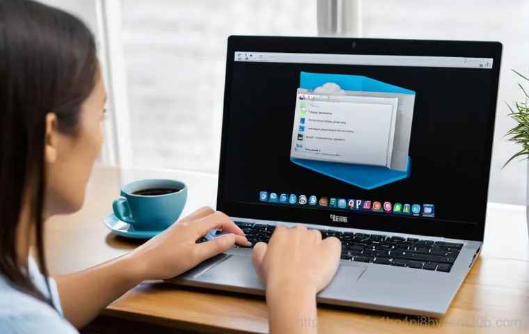 관훈동 윈도우7 windows7 재설치 포맷  초기화 - **Prompt:** A close-up shot of an old Windows 7 desktop computer, its screen displaying a chaotic mi...