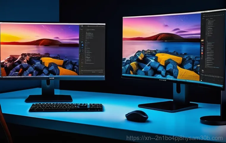 경기광주 모니터화면 안나옴 - Close-up shot of a person's hands carefully checking and reconnecting various cables (HDMI, power, U...