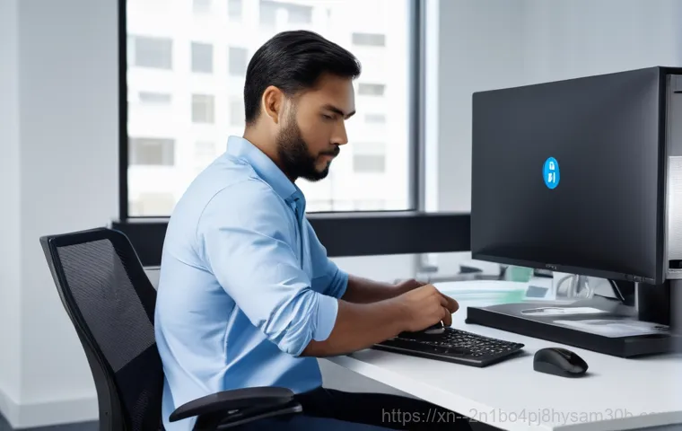 화동 워크스테이션출장방문수리점 - A professional graphic designer, appearing stressed and with furrowed brows, sits hunched over a des... 화동 워크스테이션출장방문수리점 - A professional graphic designer, appearing stressed and with furrowed brows, sits hunched over a des...