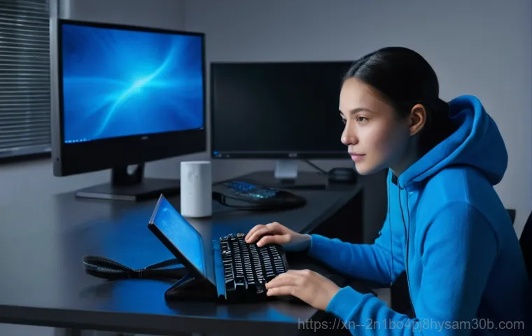 일산 bootdevice - A close-up shot of a young adult, either male or female, with a focused and slightly concerned expre...