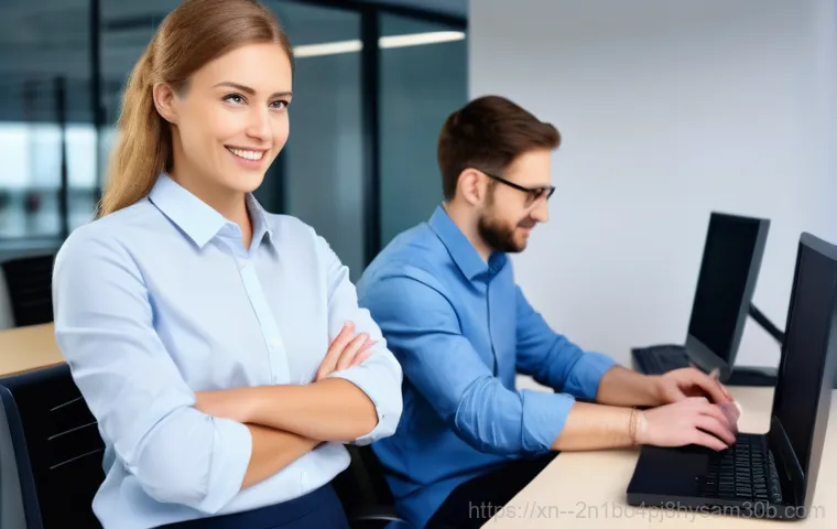 청구동 파일서버출장방문수리점 - A highly focused data recovery specialist, a man or a woman in a lab coat, meticulously examining a ...