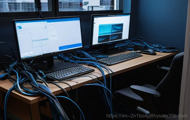 관철동 케이블연결확인 - A close-up shot of a computer monitor displaying a stark black screen with a prominent, white "Check... 관철동 케이블연결확인 - A close-up shot of a computer monitor displaying a stark black screen with a prominent, white "Check...