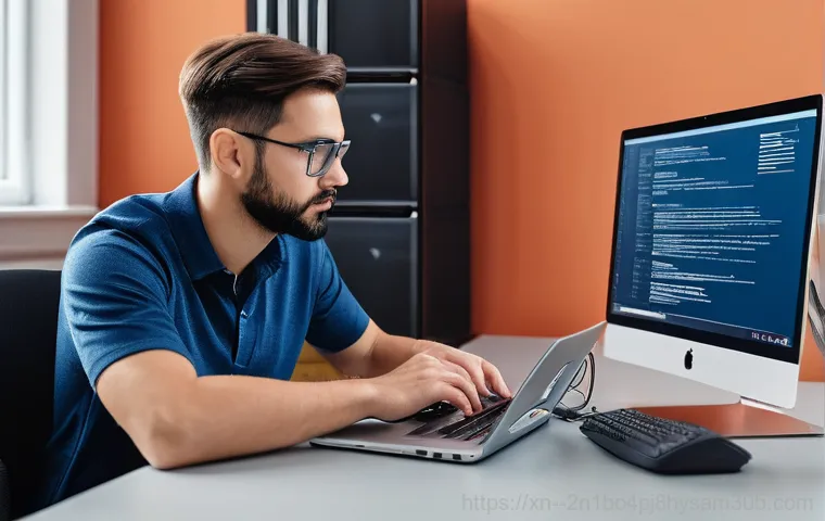 중부면 THREAD_STUCK_IN_DEVICE_DRIVER - **A person frustrated by a blue screen error.**
    **Prompt:** A young adult, looking utterly frust... 중부면 THREAD_STUCK_IN_DEVICE_DRIVER - **A person frustrated by a blue screen error.**
    **Prompt:** A young adult, looking utterly frust...