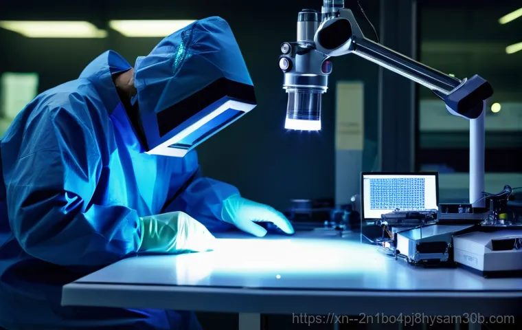 오곡동 파일서버출장방문수리점 - **Emergency On-Site Server Repair:** A highly focused IT technician, wearing a clean, dark blue unif...