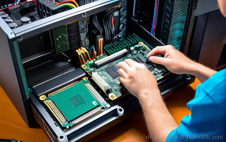 강동구 WIN32K_POWER_WATCHDOG_TIMEOUT - A person in their late 20s, looking exasperated and stressed, staring intensely at a laptop screen t...