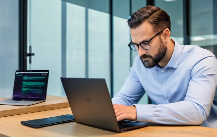 통인동 ubuntu재설치 포맷  초기화 - A gender-neutral individual in their early 30s is smiling faintly and working efficiently on a fresh...