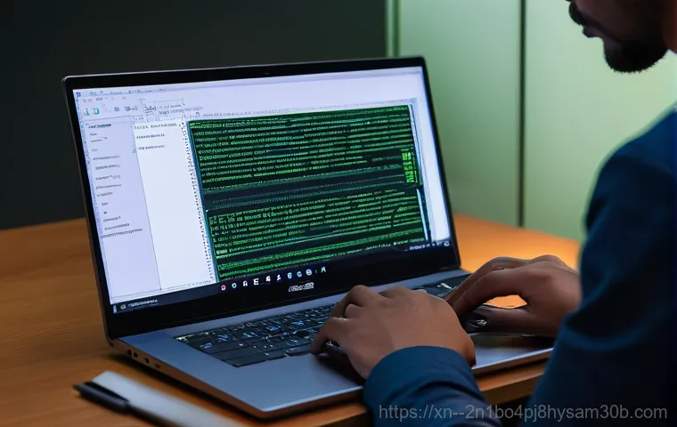 현석동 STATUS_SYSTEM_FILE_MISSING - **Prompt:** A young adult, looking distressed and holding their head, sits at a desk in a dimly lit ...