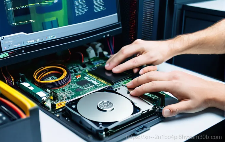 가양동 HDD조립 및 교체수리 - **Prompt 1: The Frustration of an Old HDD vs. The Speed of an SSD**
    A person, appearing slightly...