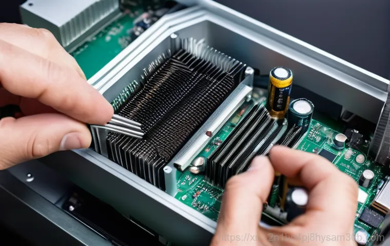 만리동 쿨러조립 및 교체수리 - A split image showcasing a side-by-side comparison of two computer cooling systems within open deskt...