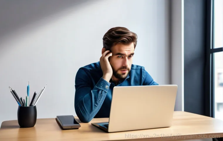 용강동 네트워크구축 설정 및 세팅오류해결 - **Image Prompt 1: Frustrated Remote Worker with Keyboard Issues**
    A close-up of a person's hands...
