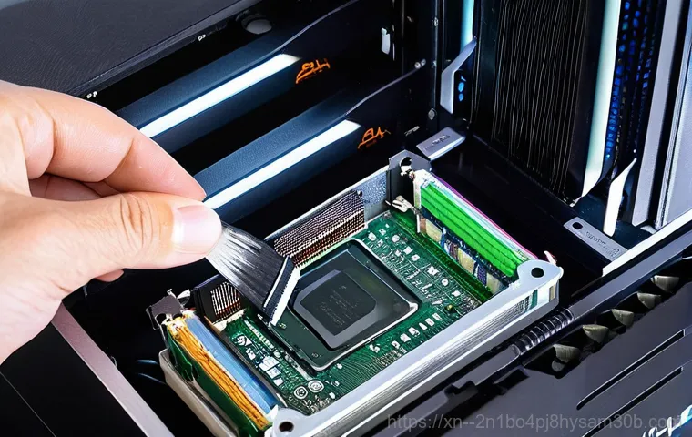 재동 RAM조립 및 교체수리 - **Image Prompt 2: Confident RAM Installation**
    A close-up, well-lit shot of a person's hands, po...