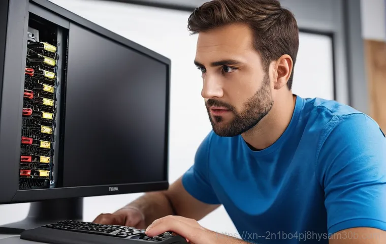 미근동 INVALID_KERNEL_HANDLE - **"INVALID_KERNEL_HANDLE" Blue Screen Frustration**
    A young professional in their late 20s, wear...