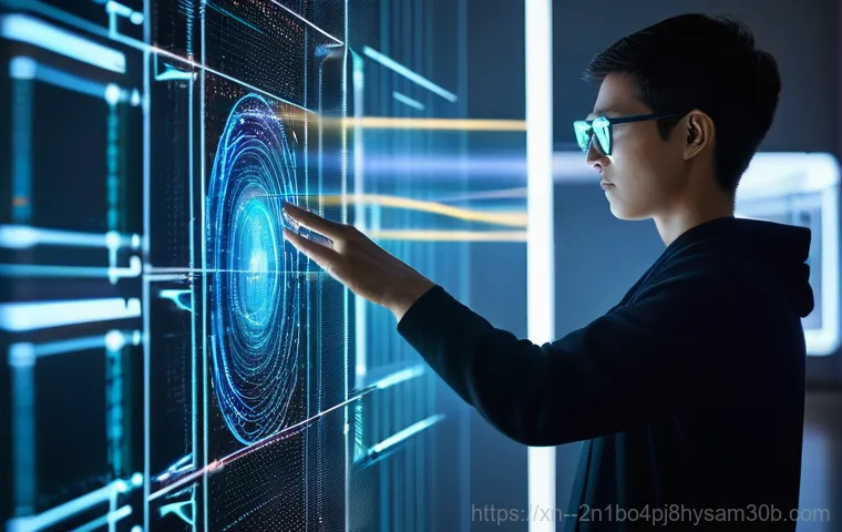 별양동 STATUS_MODULE_ACCESS_DENIED - **Digital Guardian Blocking a Module:** A vibrant, abstract digital art scene. In the foreground, a ...