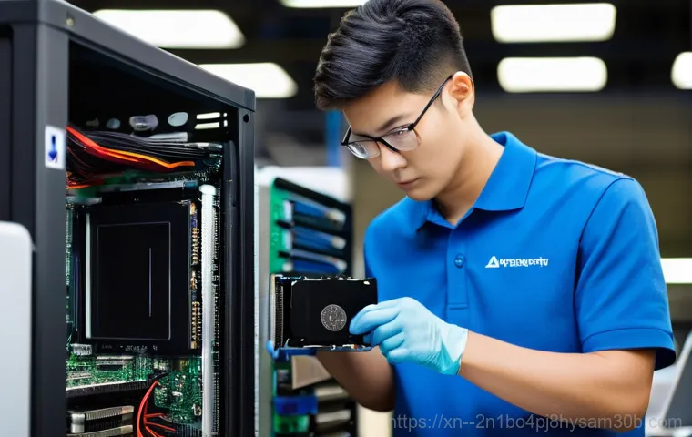 청림동 하드조립 및 교체수리 - **Prompt:** A person with a look of calm satisfaction and relief is shown efficiently backing up imp...