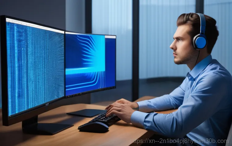 양재동 DRIVER_POWER_STATE_FAILURE - A close-up of a modern computer monitor displaying the vivid blue screen of the 'DRIVER_POWER_STATE_...