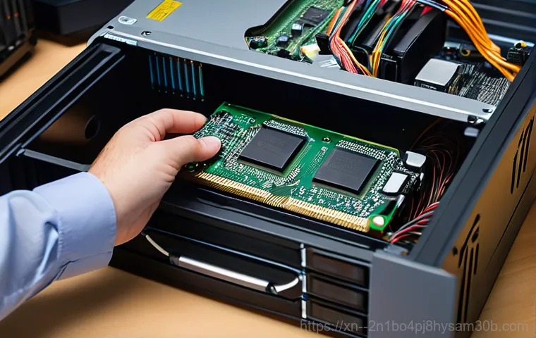 성북구 STATUS_KERNEL_DEVICE_ERROR - A young man, wearing a casual t-shirt and jeans, sits in a dimly lit home office. His face is illumi...