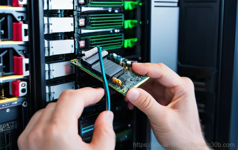 발산동 bootdevice - A focused young adult, dressed in a casual t-shirt, sits at a desk in a dimly lit home office. On th...