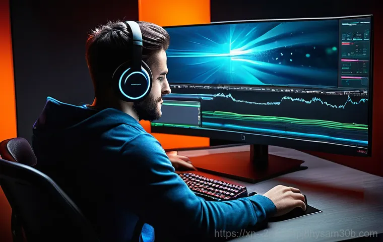 문원동 메모리조립 및 교체수리 - A close-up shot of a computer technician, wearing a professional uniform with a company logo (e.g., ...