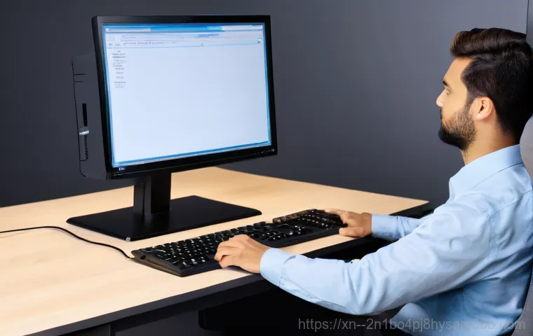 과천시 STATUS_DATATYPE_MISALIGNMENT - **Image Prompt: The Sudden Blue Screen**
    A realistic, cinematic shot of a young adult, possibly ...