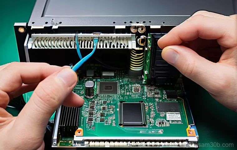 마포동 STATUS_KERNEL_DISK_ERROR - A person, looking slightly frustrated, sits in front of a computer monitor displaying a bright blue ...