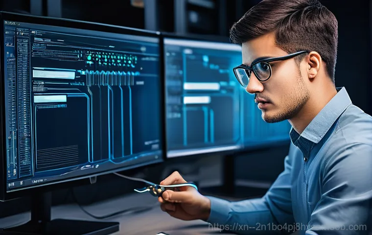 삼각산동 STATUS_KERNEL_MODULE_FAILURE - A focused and determined young adult, wearing a comfortable t-shirt and jeans, is sitting in front o...