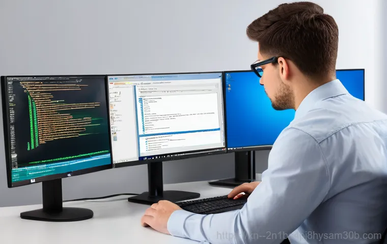 도선동 UNEXPECTED_KERNEL_MODE_TRAP - Close-up shot of hands, possibly wearing anti-static gloves, carefully handling a RAM stick inside a...