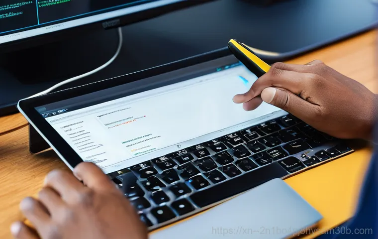 탄현동 STATUS_INVALID_DEVICE_REQUEST - **Prompt:** A person in their late twenties, wearing a comfortable hoodie, sits hunched over a brigh...